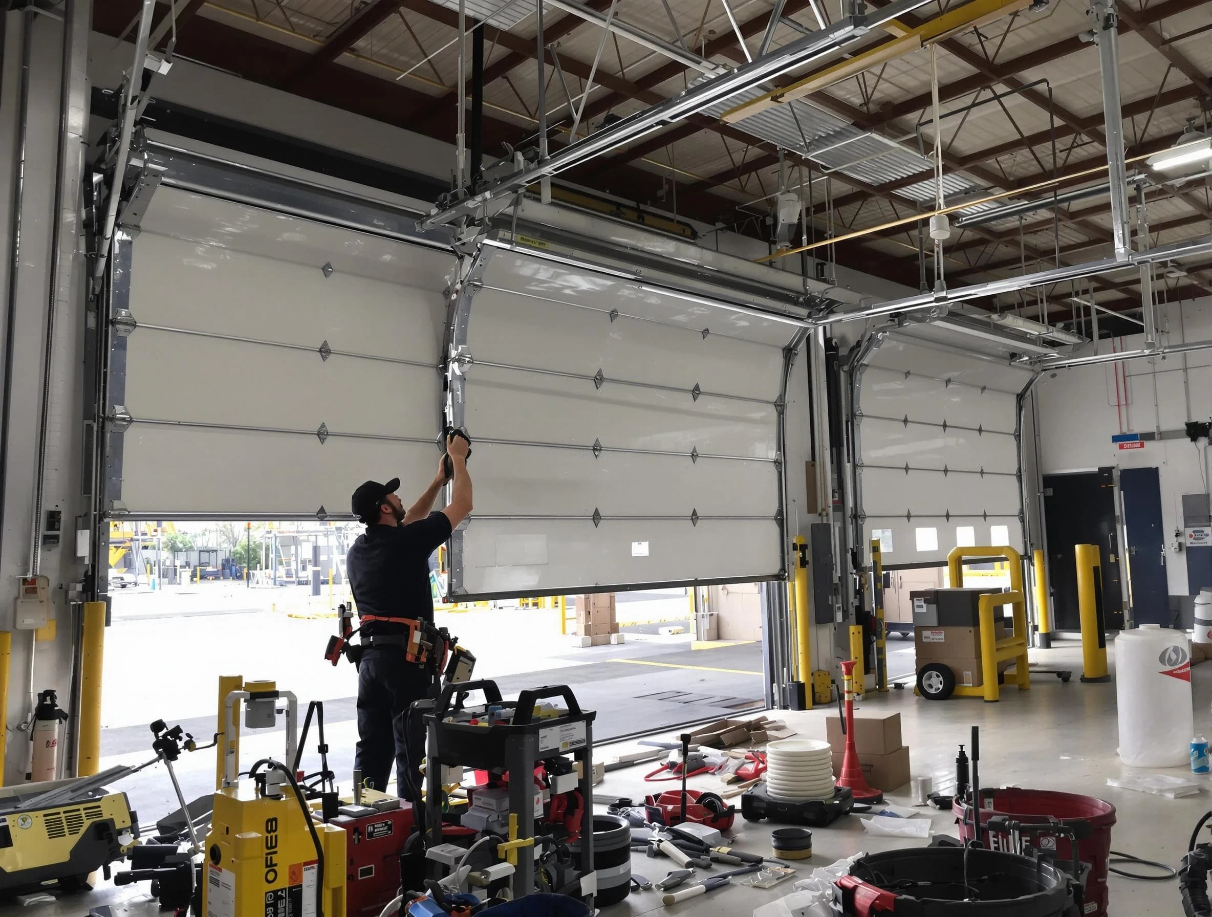 Summit Garage Door Repair technician performing commercial garage door repair in Summit