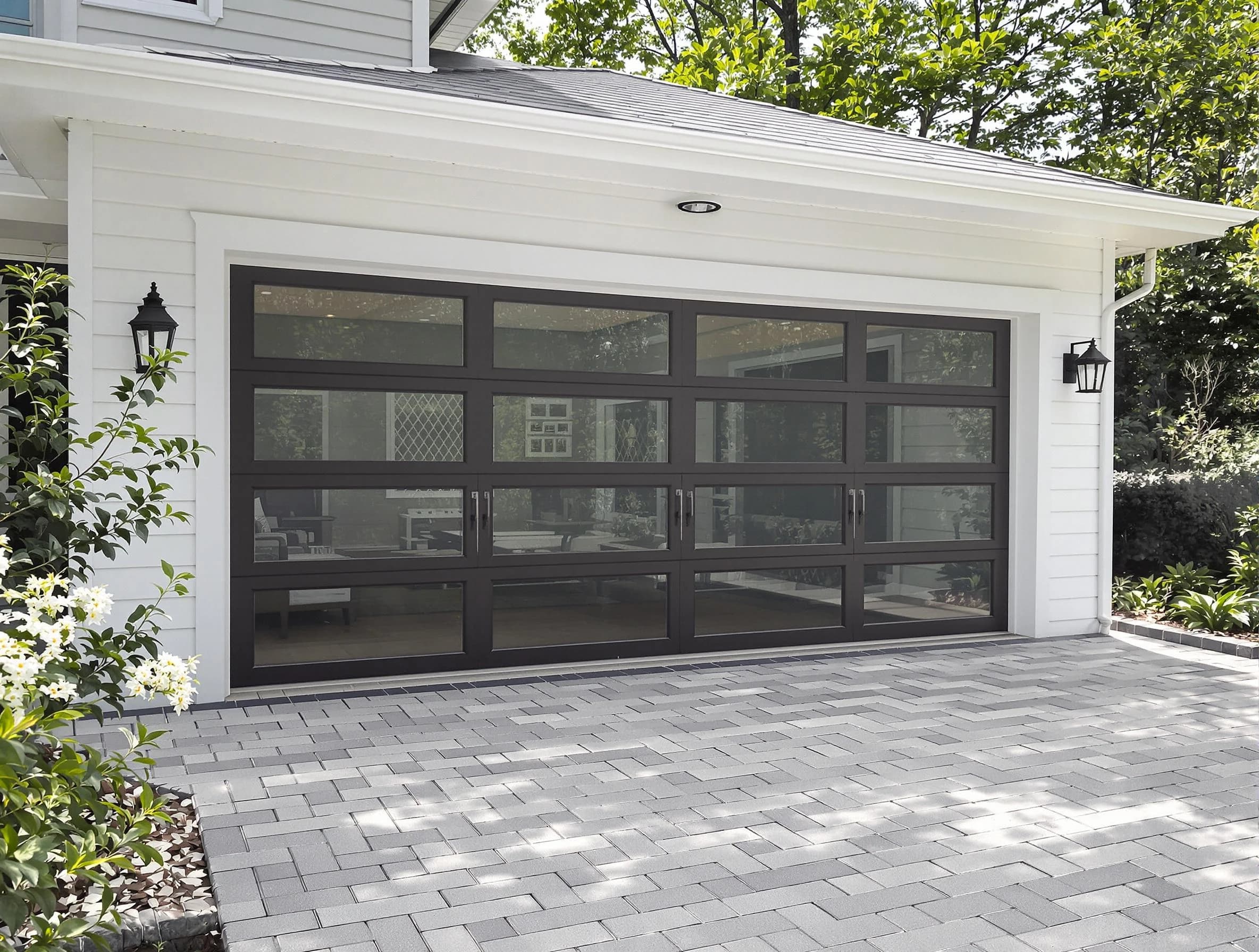 Summit Garage Door Repair design specialist presenting custom garage door options to Summit homeowner