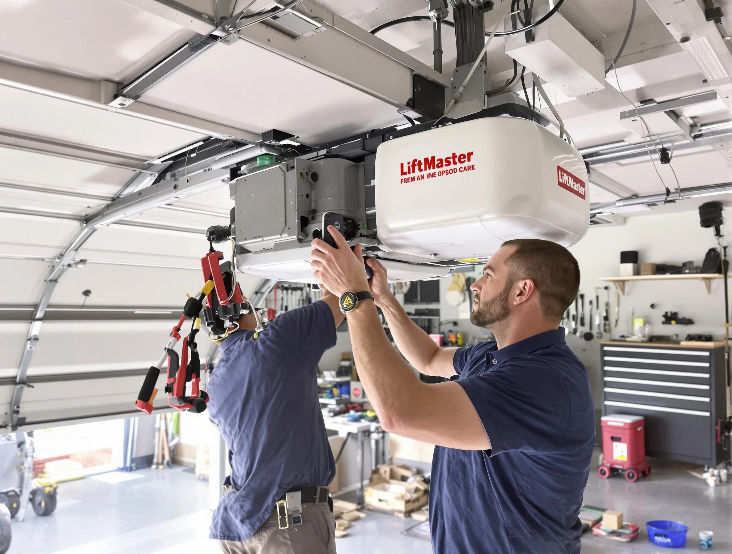 Summit Garage Door Repair technician performing advanced diagnostics on garage opener in Summit