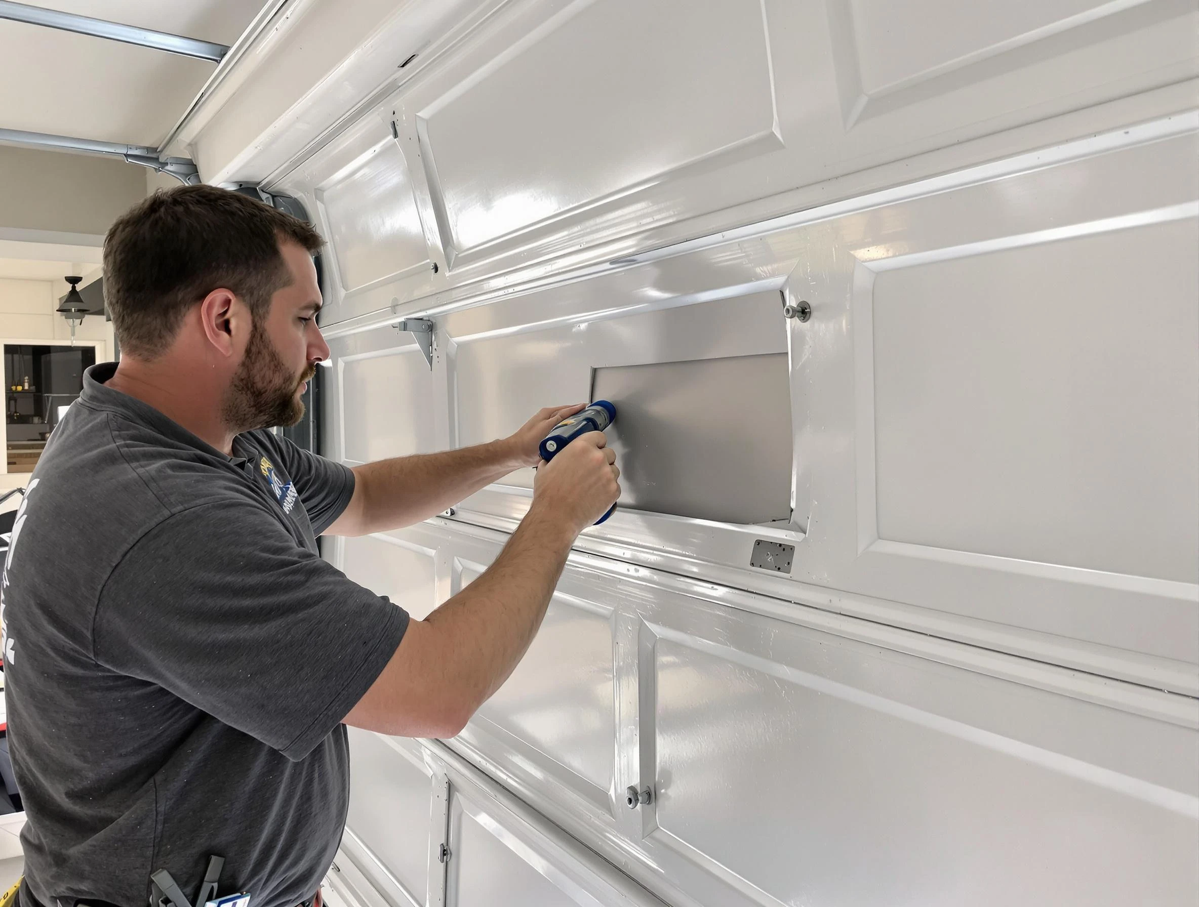 Garage door panel repair by Summit Garage Door Repair in Summit