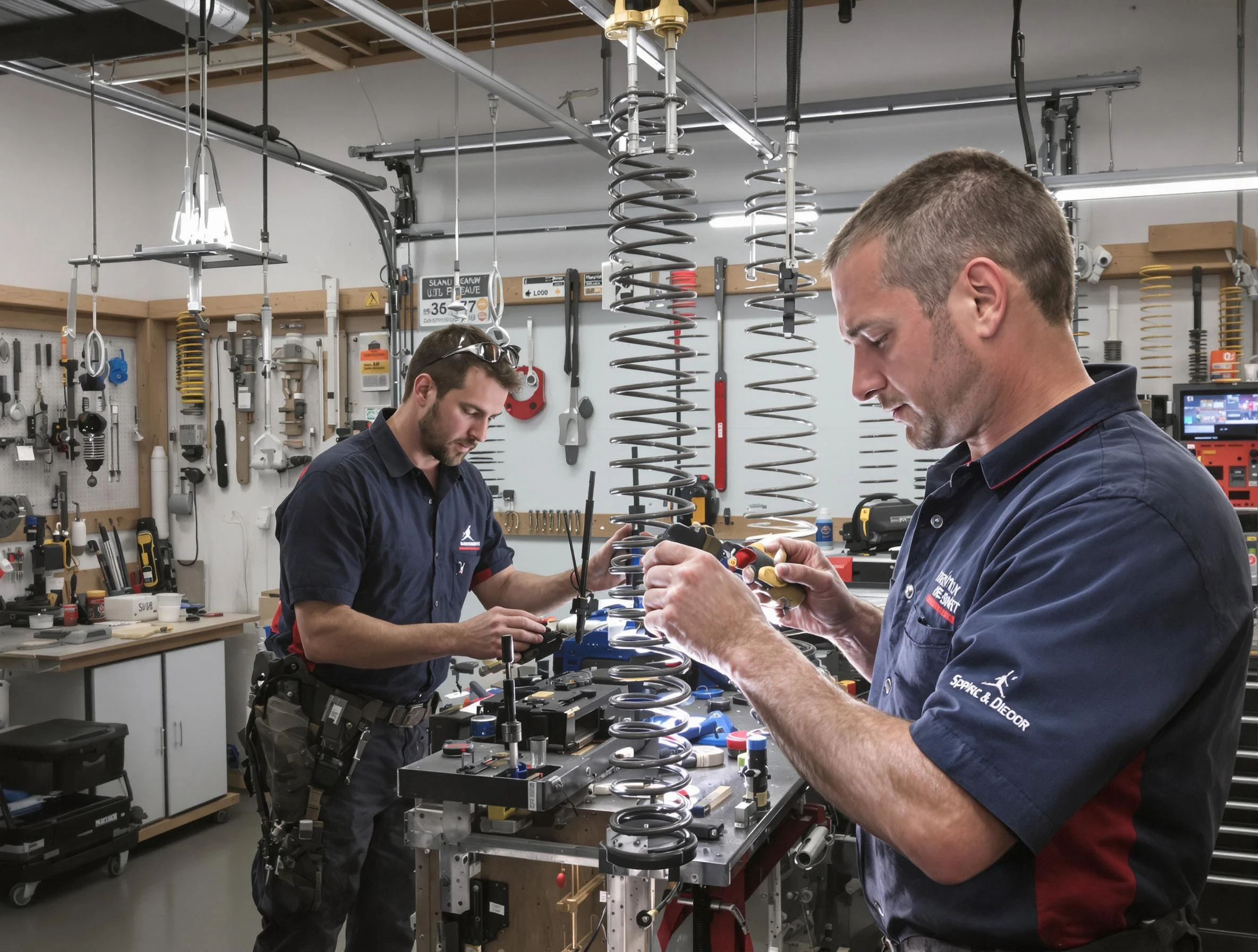 Garage door spring repair service by Summit Garage Door Repair in Summit