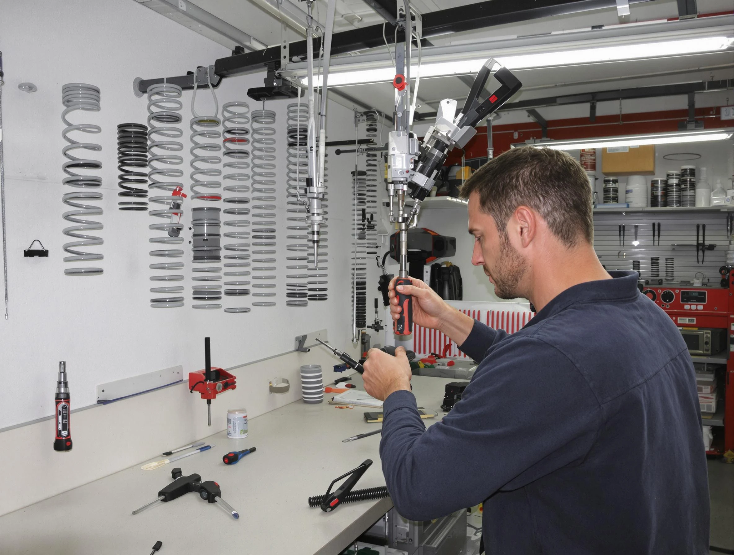 Summit Garage Door Repair safety certified technician performing precision spring replacement in Summit